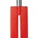 Красная П-образная шлёпалка Leather Slit Paddle - 35 см. от Shots Media BV
