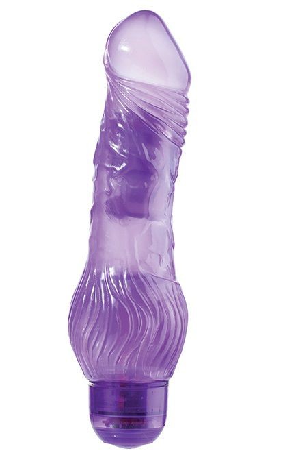 Фиолетовый гелевый вибратор JELLY JOY 7INCH 10 RHYTHMS PURPLE - 17,5 см. от Dream Toys