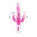 Розовый вибратор-ротатор с анальным и клиторальным стимуляторами - 22,3 см. от Baile