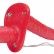 Красный женский страпон с вагинальной пробкой Bad Kitty - 18 см. от Orion