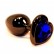 Чёрная пробка с синим сердцем-кристаллом - 7 см. от 4sexdreaM