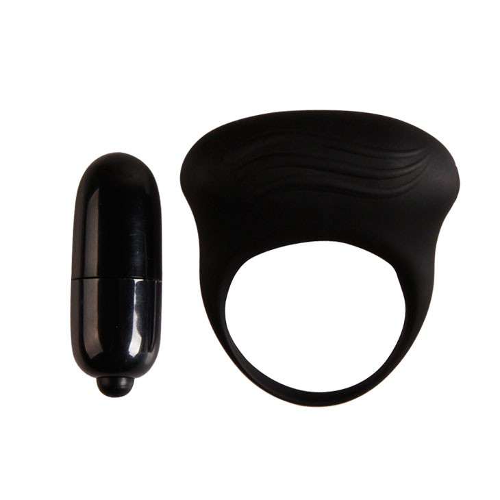 Черное вибрирующее эрекционное кольцо от Baile