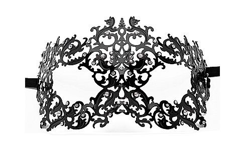 Чёрная металлическая маска Forrest Queen Masquerade от Shots Media BV