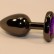 Чёрная анальная пробка с фиолетовым стразом - 7 см. от 4sexdreaM