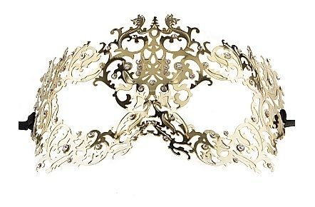 Золотистая металлическая маска Forrest Queen Masquerade от Shots Media BV