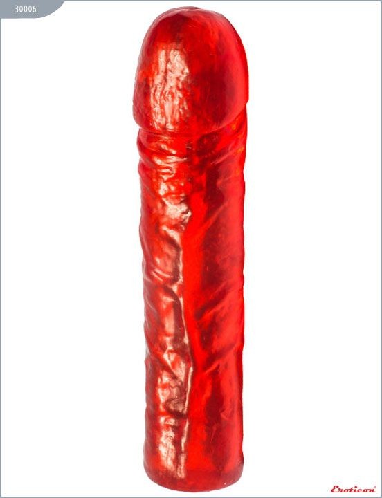 Красный гелевый фаллоимитатор - 16,5 см. от Eroticon