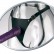 Фиолетовый женский страпон Leather Strap On Satisfy-Her - 19 см. от Pipedream