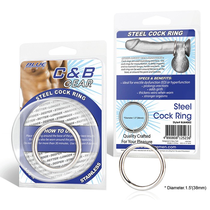 Стальное эрекционное кольцо STEEL COCK RING - 4.5 см. от BlueLine