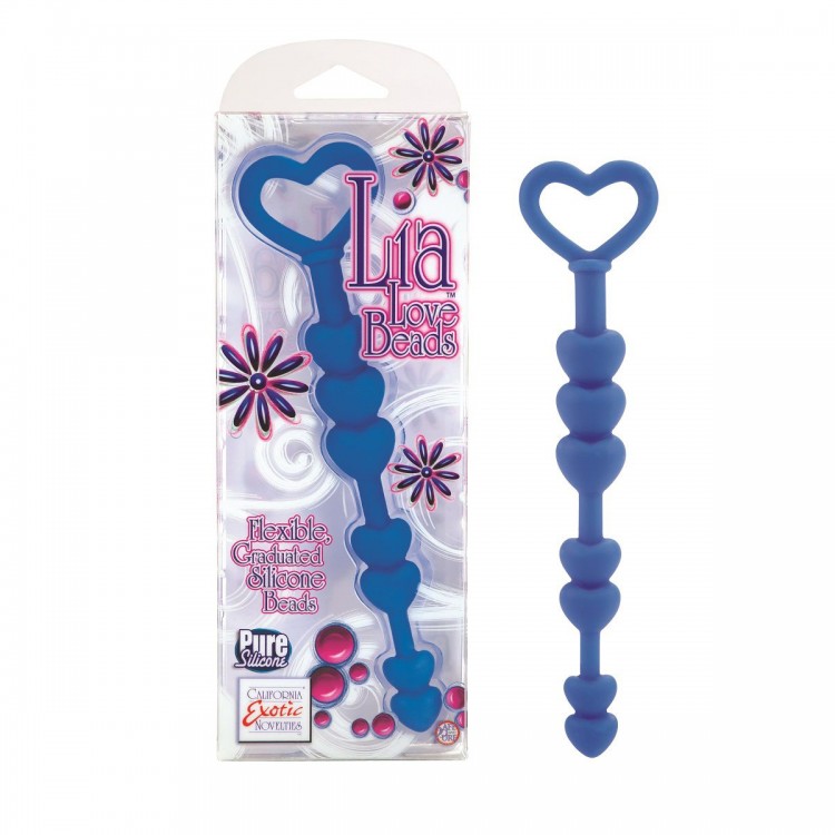 Синие анальные бусы LIA LOVE BEADS - 17,8 см. от California Exotic Novelties