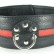 Черно-красный кожаный ошейник увеличенного размера с кольцом от БДСМ Арсенал