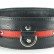 Черно-красный кожаный ошейник увеличенного размера с кольцом от БДСМ Арсенал
