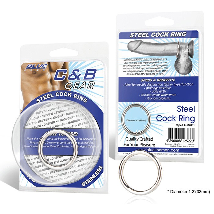 Стальное эрекционное кольцо STEEL COCK RING - 3.5 см. от BlueLine