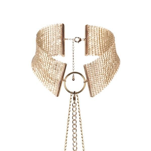 Золотистый ошейник с цепочками Desir Metallique Collar от Bijoux Indiscrets