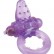 Фиолетовое эрекционное кольцо с вибрацией и рельефным язычком NUBBY CLITORAL PROBE COCKRING от Seven Creations