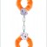 Металлические наручники с оранжевым мехом от Eroticon