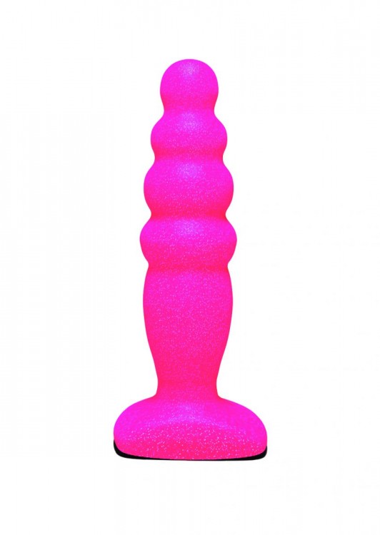 Розовый анальный стимулятор Small Bubble Plug - 11 см. от Lola toys