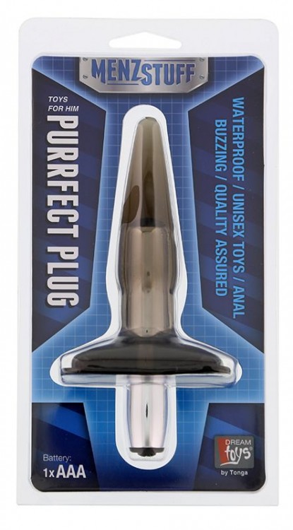 Дымчатая вибровтулка Purrfect Plug Smoke - 9,5 см. от Dream Toys