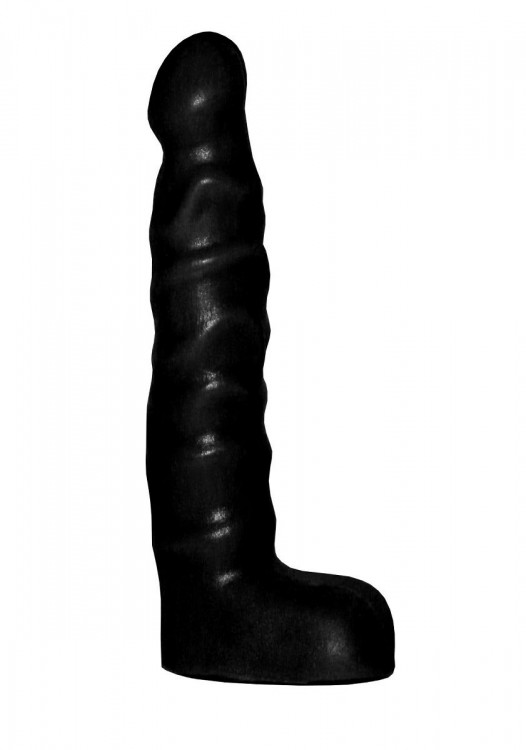 Чёрный анальный стимулятор с мошонкой - 14 см. от Сумерки богов