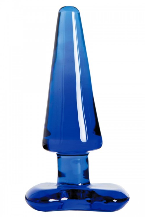 Синяя стеклянная анальная втулка - 11 см. от Sexus