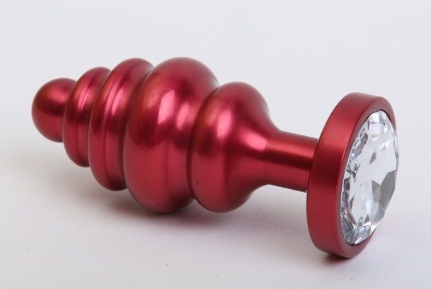 Красная металлическая фигурная пробка с прозрачным стразом - 7,3 см. от 4sexdreaM
