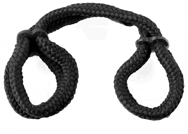 Черные верёвочные оковы на руки или ноги Silk Rope Love Cuffs от Pipedream