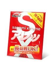 Утолщенный презерватив Sagami Xtreme FEEL LONG с точками - 1 шт. от Sagami