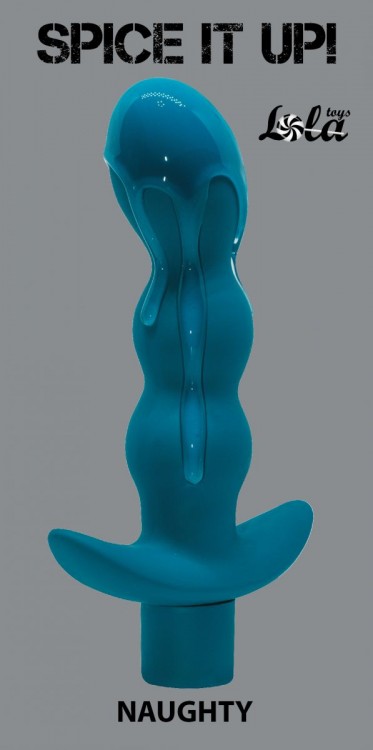 Бирюзовый анальный вибромассажёр Naughty - 14,5 см. от Lola toys