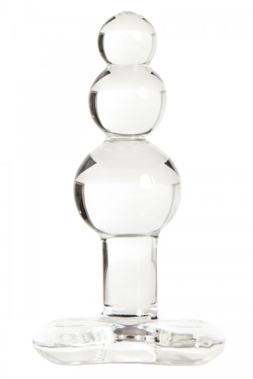 Прозрачная анальная втулка-ёлочка из стекла - 11 см. от Sexus