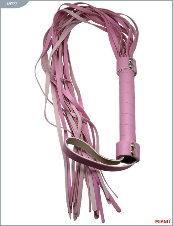 Розовый кожаный флогер с 21 хвостом - 56 см. от X-Market Ltd