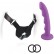 Фиолетовый страпон на регулируемом поясе с кольцами ADVANCED HARNESS KIT WITH AI - 16,5 см. от Blush Novelties