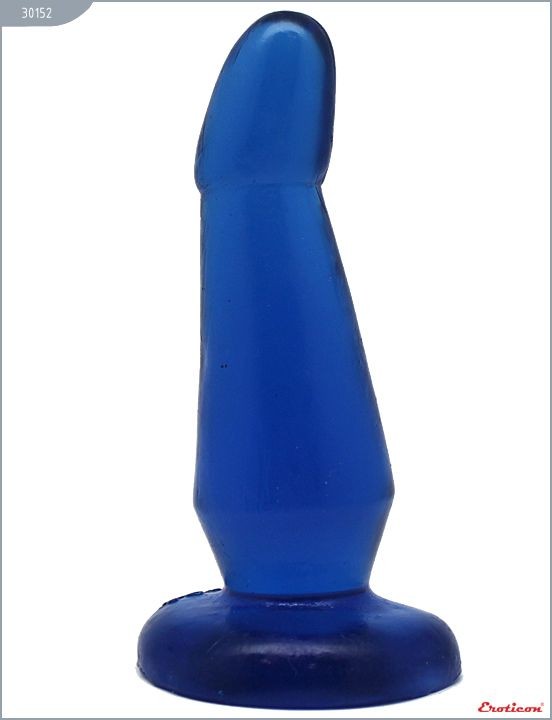 Синяя гелевая изогнутая анальная пробка - 13 см. от Eroticon