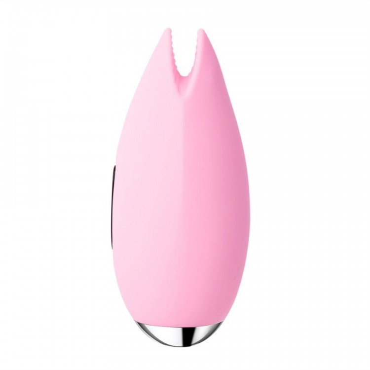Розовый вибростимулятор клитора Candy с эффектом  поцелуя рыбки от Svakom