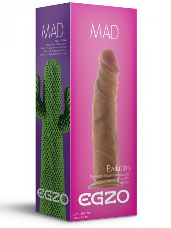 Реалистичный фаллоимитатор без мошонки Mad Cactus - 20,5 см. от EGZO