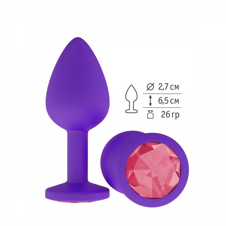 Фиолетовая силиконовая пробка с малиновым кристаллом - 7,3 см. от Сумерки богов