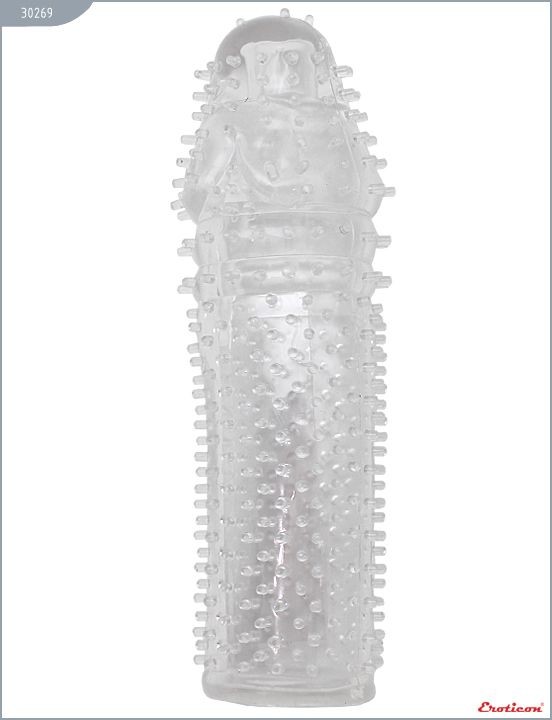 Прозрачная насадка из геля с шипами - 14 см. от Eroticon