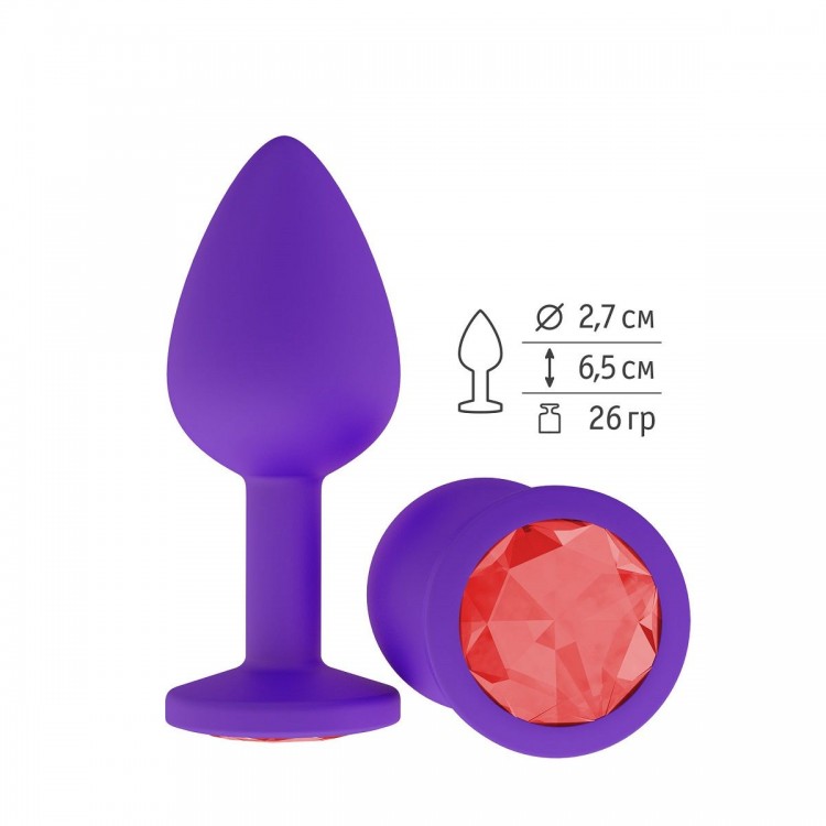 Фиолетовая силиконовая пробка с красным кристаллом - 7,3 см. от Сумерки богов