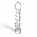 Прозрачный стеклянный фаллос с розовой спиралькой и массажными пупырышками - 18 см. от Glas