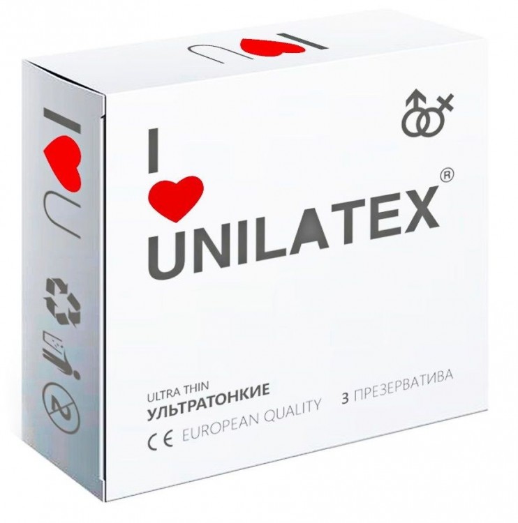 Ультратонкие презервативы Unilatex Ultra Thin - 3 шт. от Unilatex