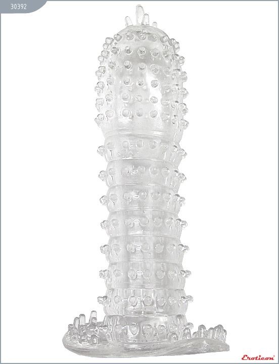 Закрытая гелевая насадка с шипами - 14 см. от Eroticon