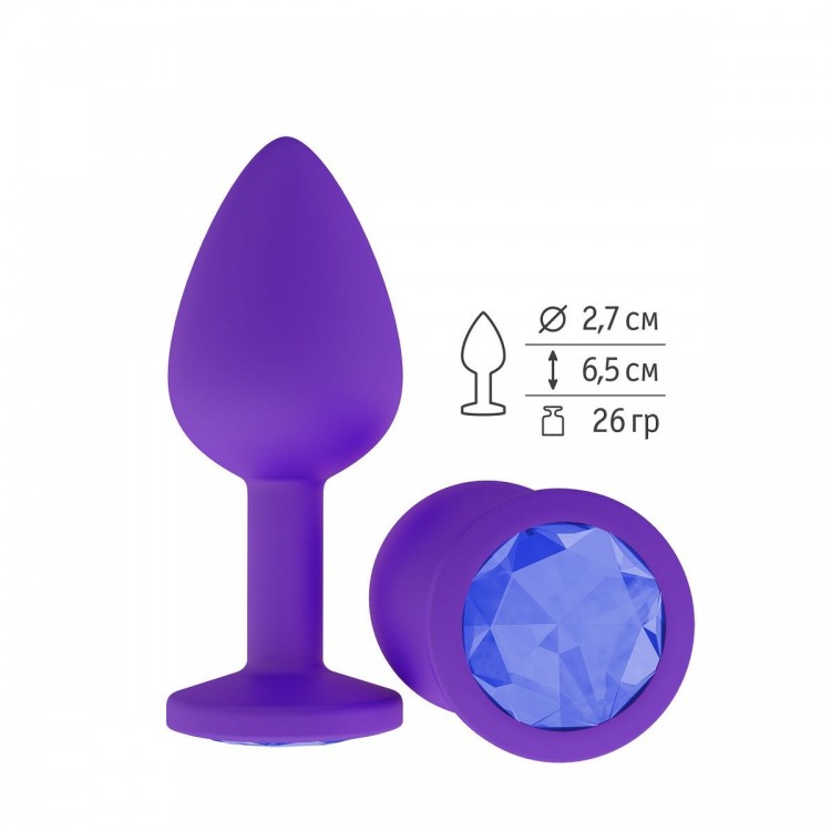 Фиолетовая силиконовая пробка с синим кристаллом - 7,3 см. от Сумерки богов