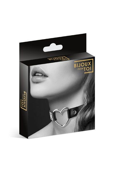 Чёрный чокер с кольцом в форме сердца от Bijoux Pour Toi