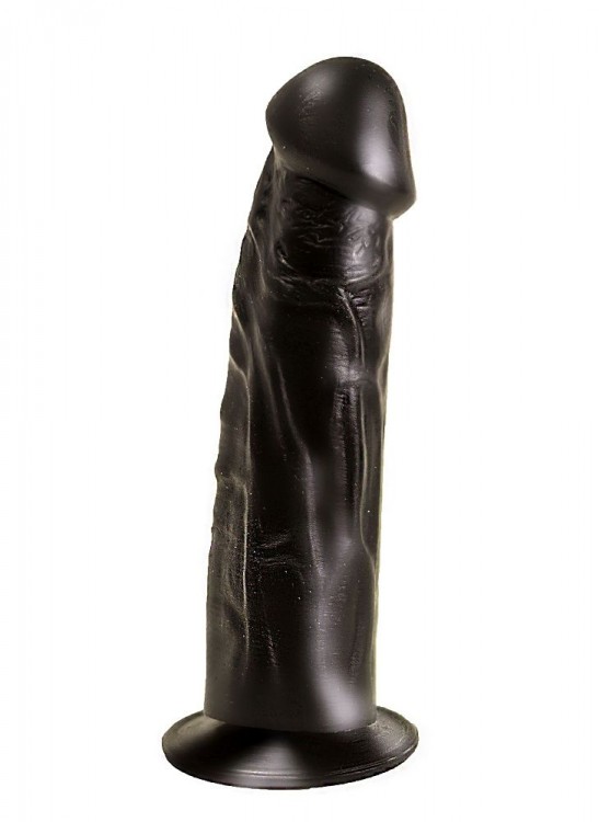 Упругий чёрный фаллоимитатор на подошве-присоске - 18,8 см. от LOVETOY (А-Полимер)