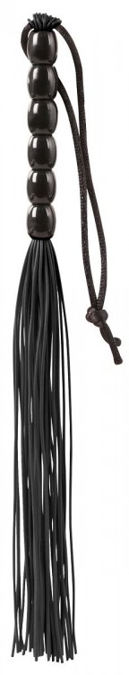 Чёрная мини-плеть из резины Rubber Mini Whip - 22 см. от Blush Novelties