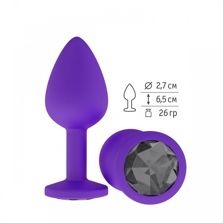 Фиолетовая силиконовая пробка с чёрным кристаллом - 7,3 см. от Сумерки богов