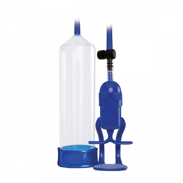 Прозрачно-синяя вакуумная помпа Renegade Bolero Pump от NS Novelties