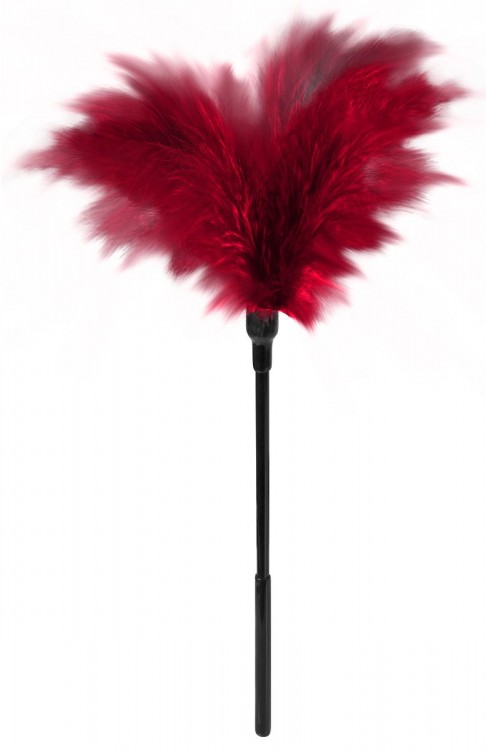 Пластиковая метелочка с красными пёрышками Small Feather Tickler - 32 см. от Blush Novelties
