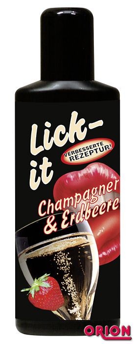 Смазка для орального секса Lick It со вкусом клубники с шампанским - 100 мл. от Lubry GmbH