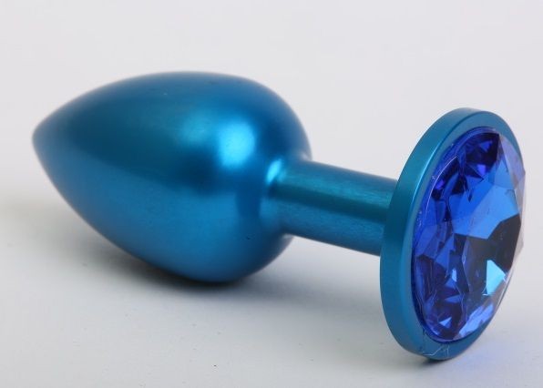 Синяя анальная пробка с синим кристаллом - 8,2 см. от 4sexdreaM
