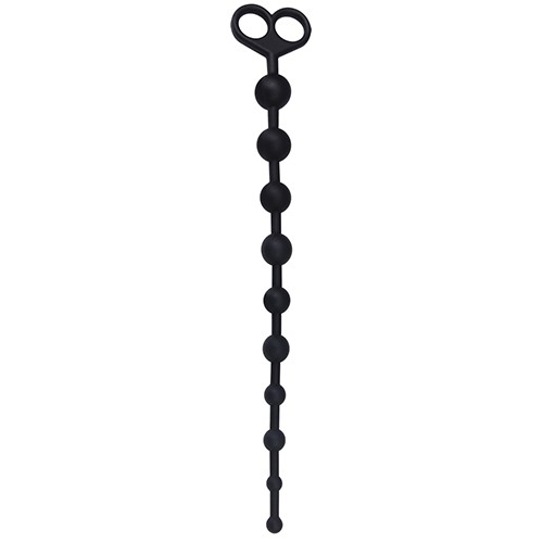 Чёрная анальная цепочка с 10 звеньями ANAL JUGGLING BALL SILICONE - 33,6 см. от Toyz4lovers
