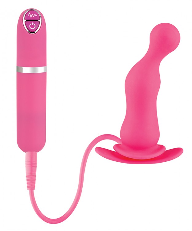 Розовая вибровтулка Dash Butt Plug With Mini Controller II - 9 см. от NMC